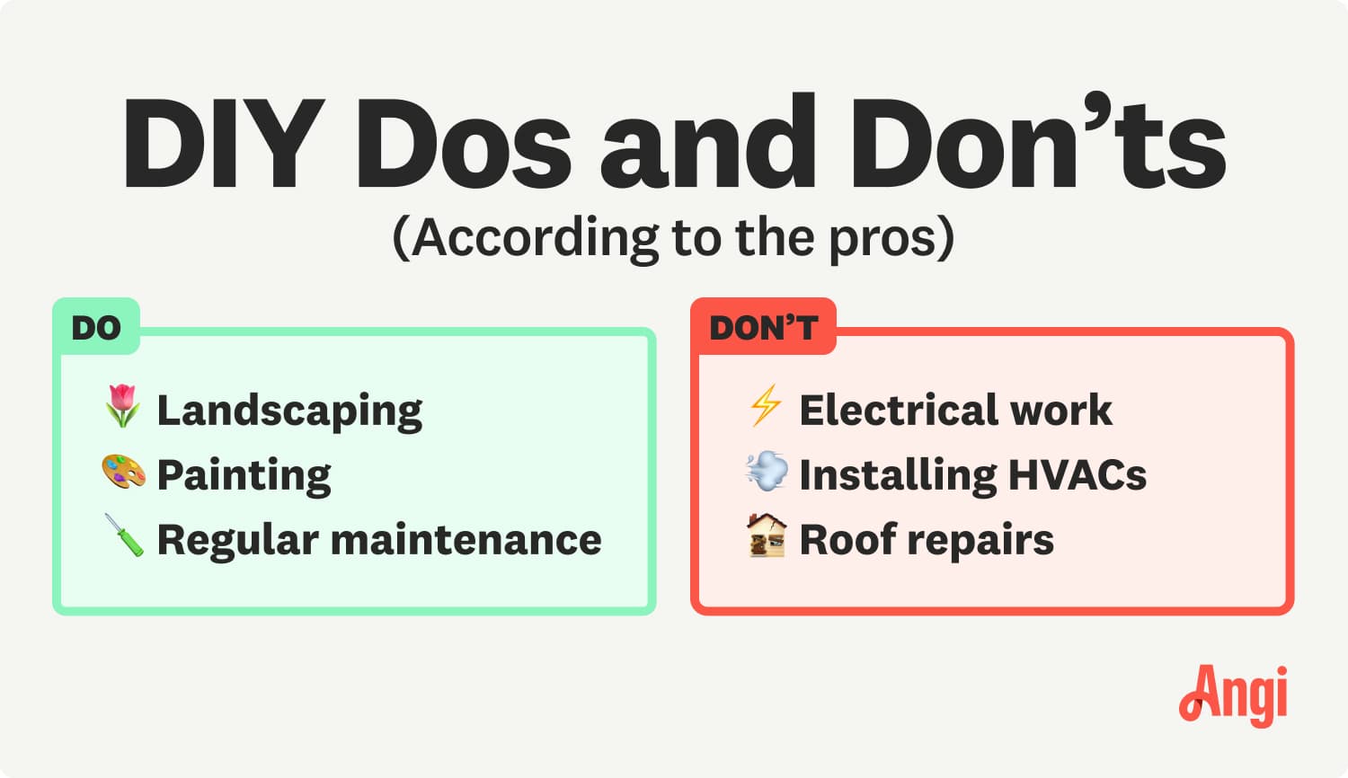 DIY Dos and Dont's According to the Pros Infographic