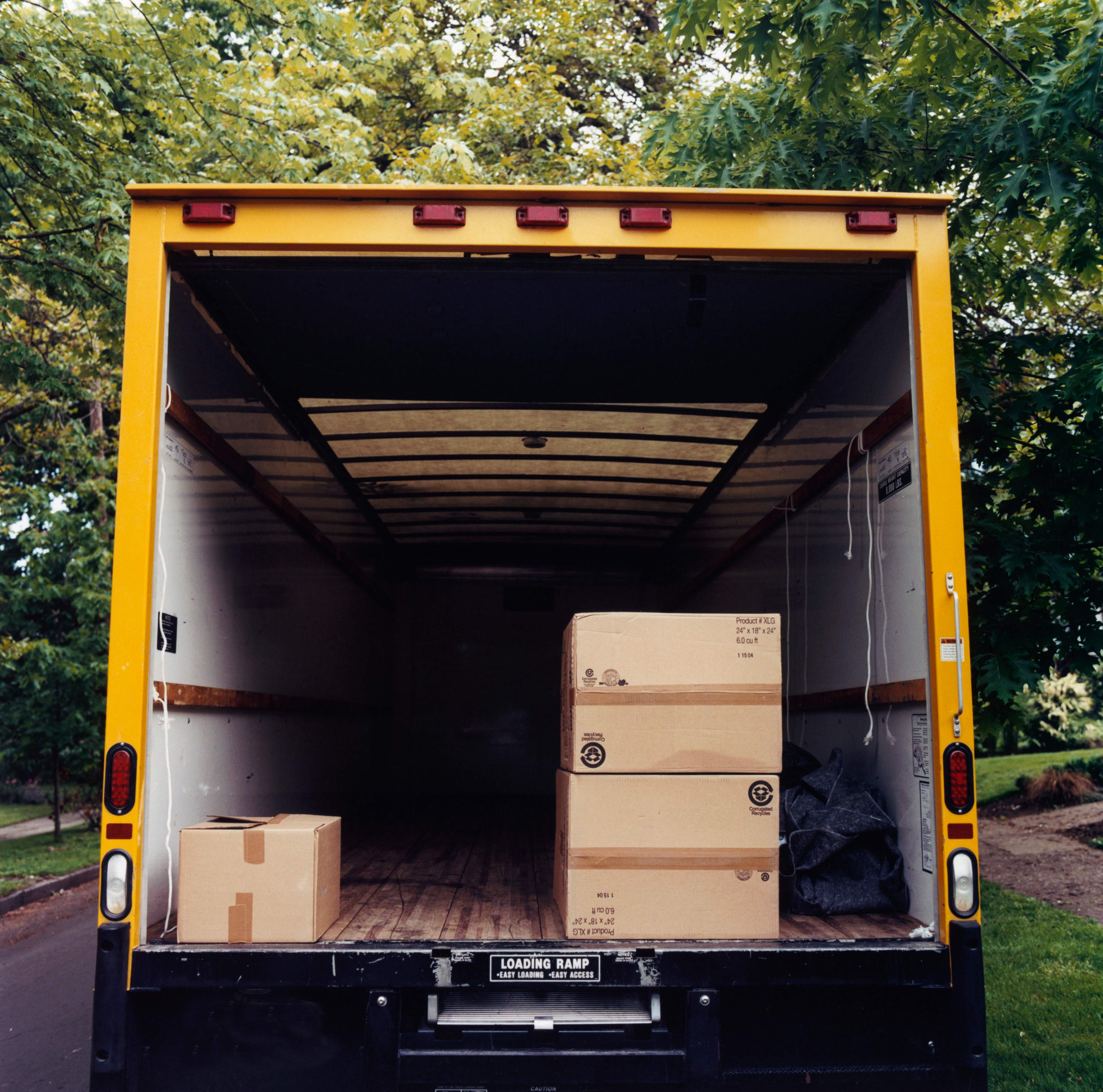 Moving boxes in back of the truck