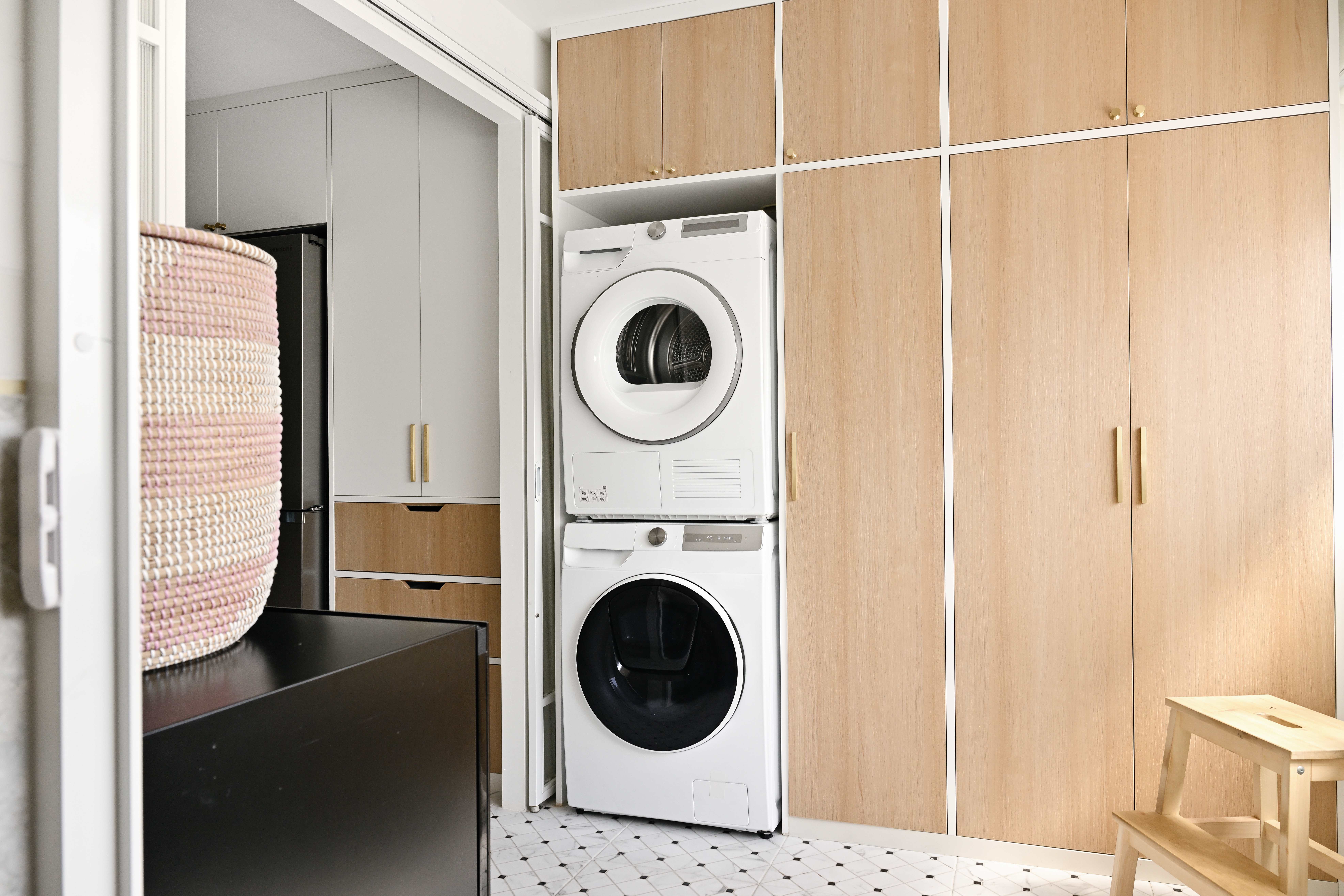 Modern clean laundry room