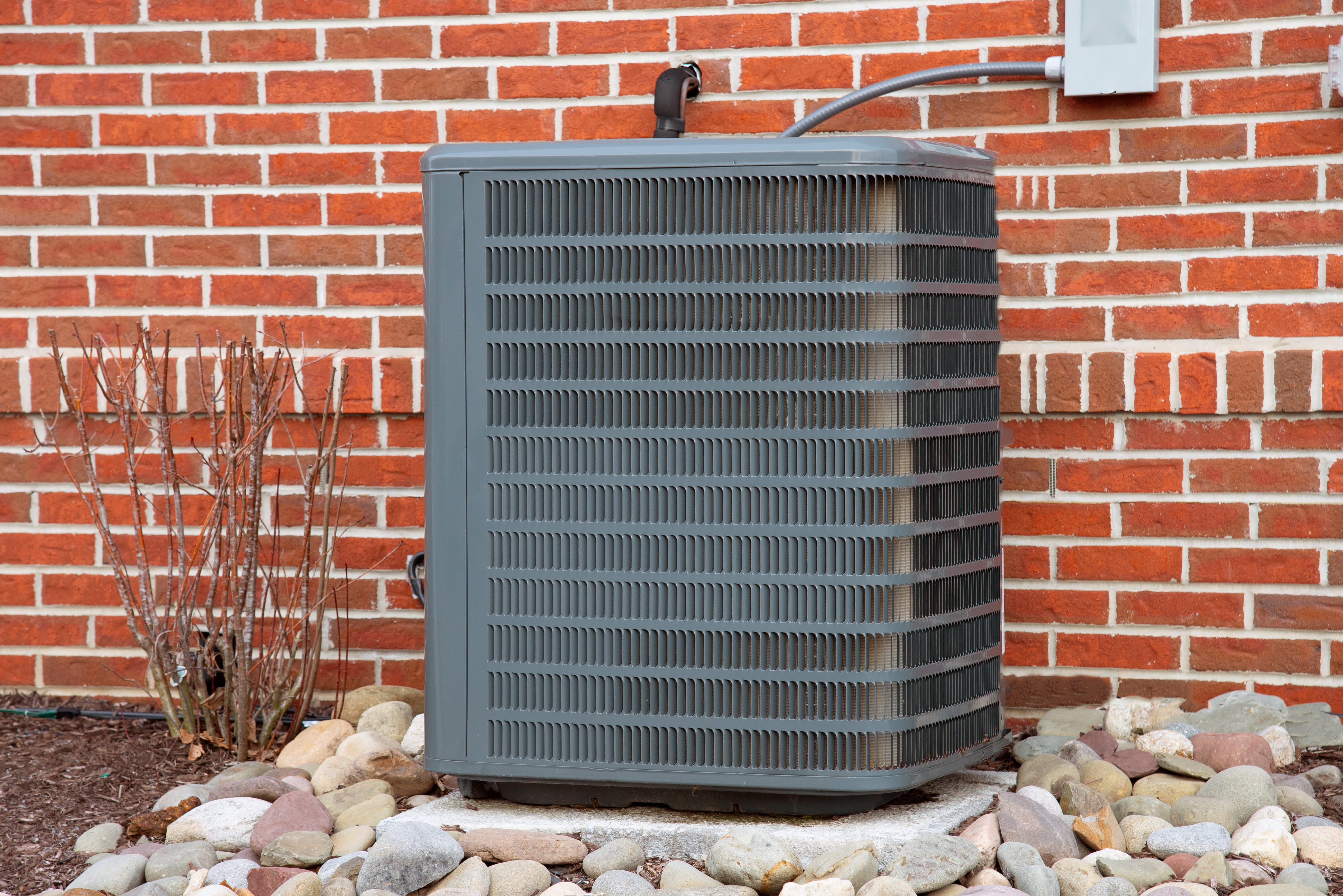Heat pump outside home