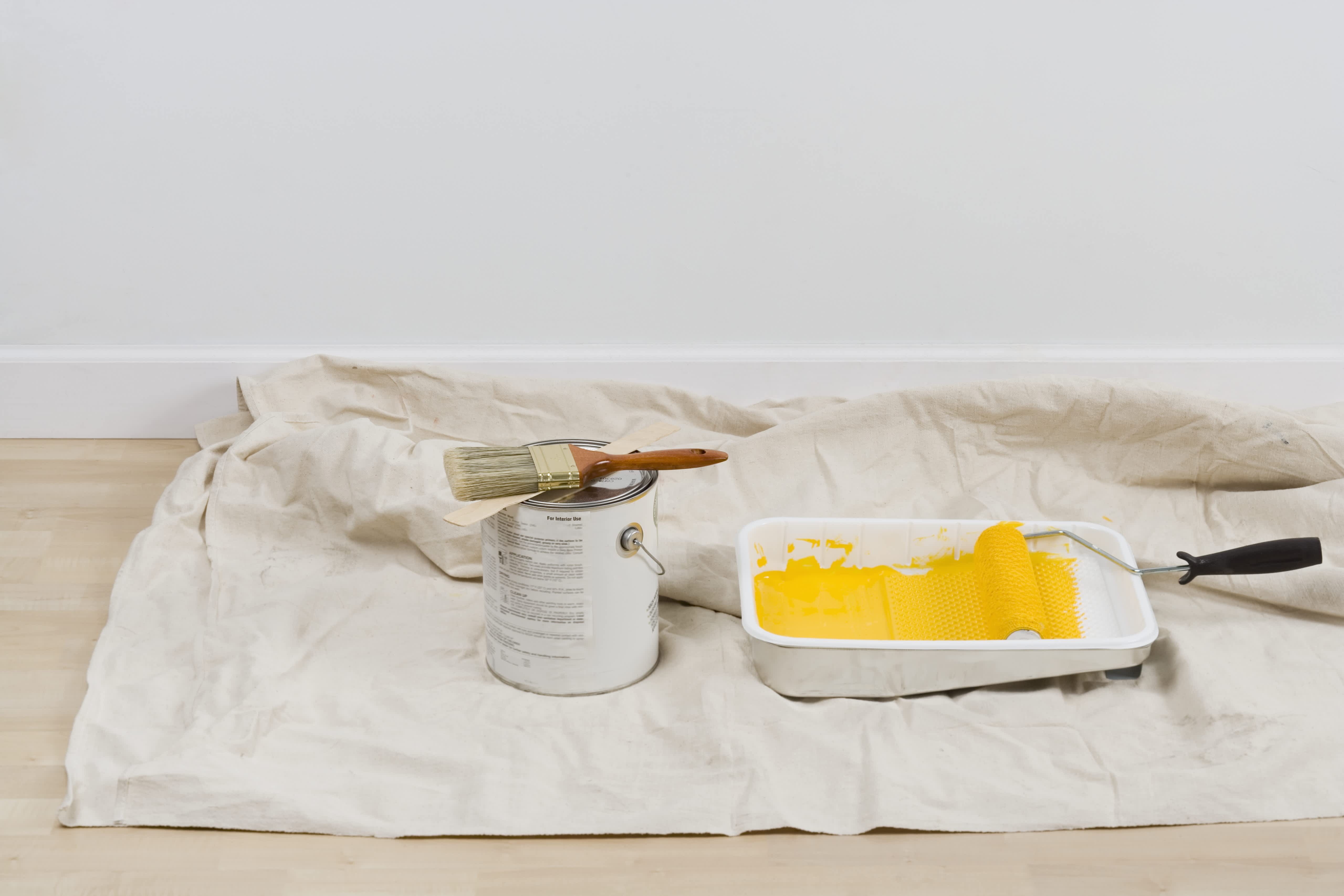 Worker tools rollers and brushes for painting