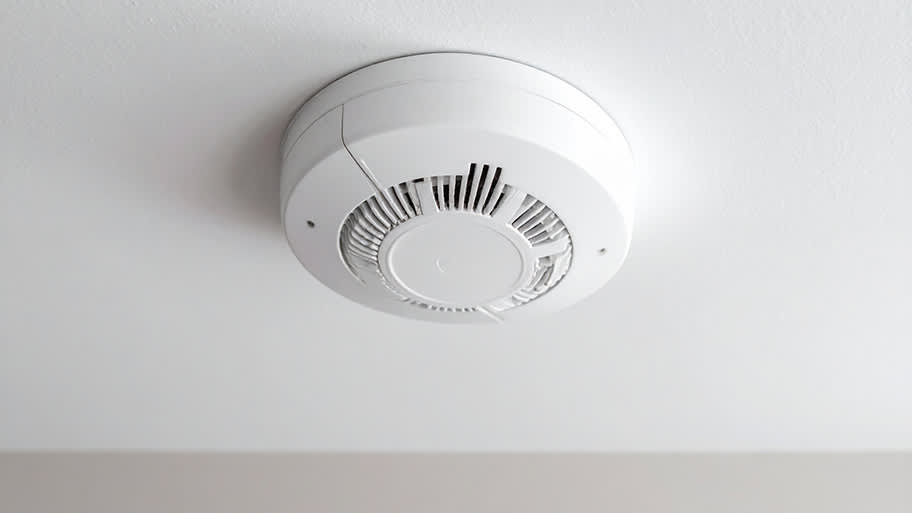 Smoke detector on ceiling