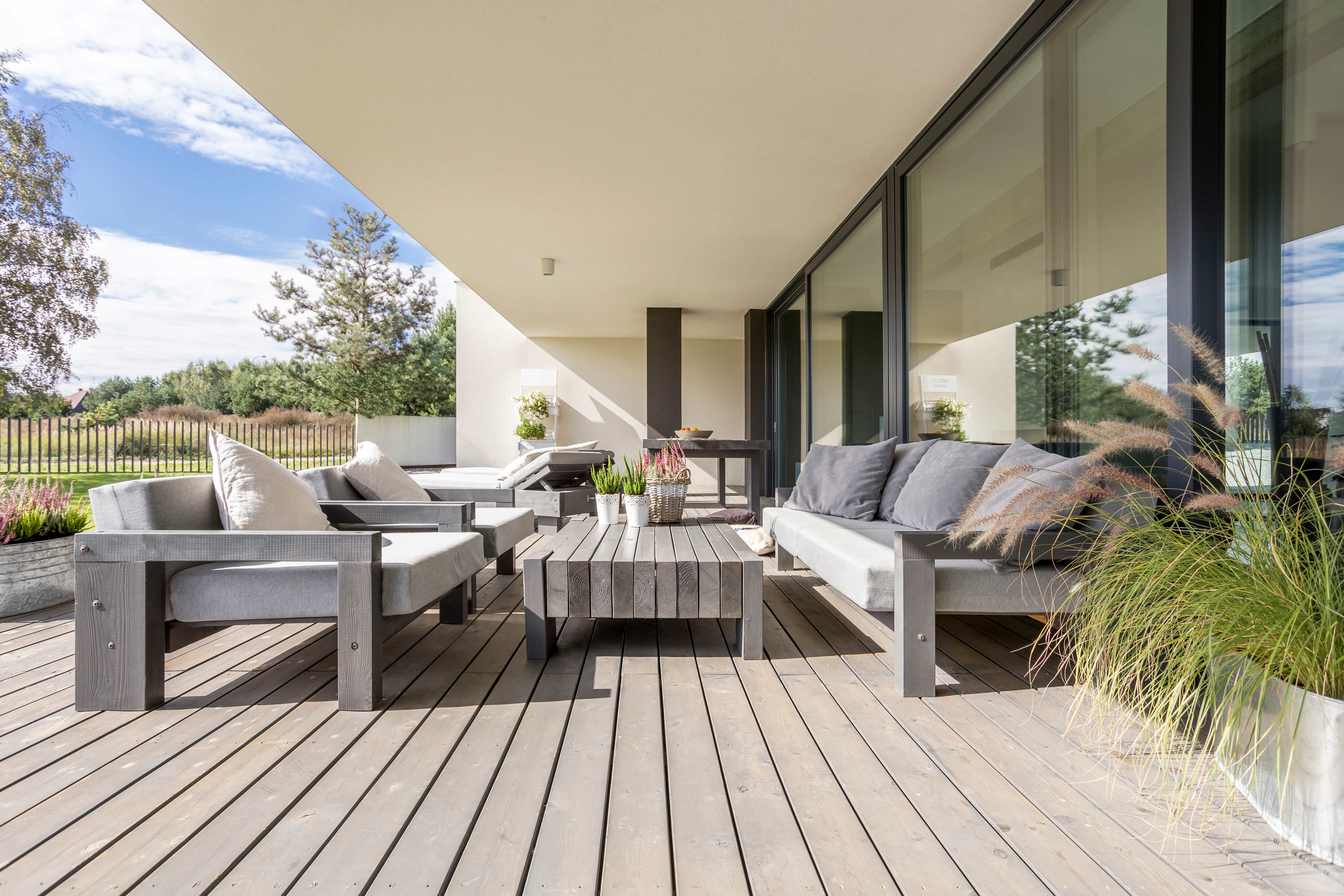 Terrace with garden furniture