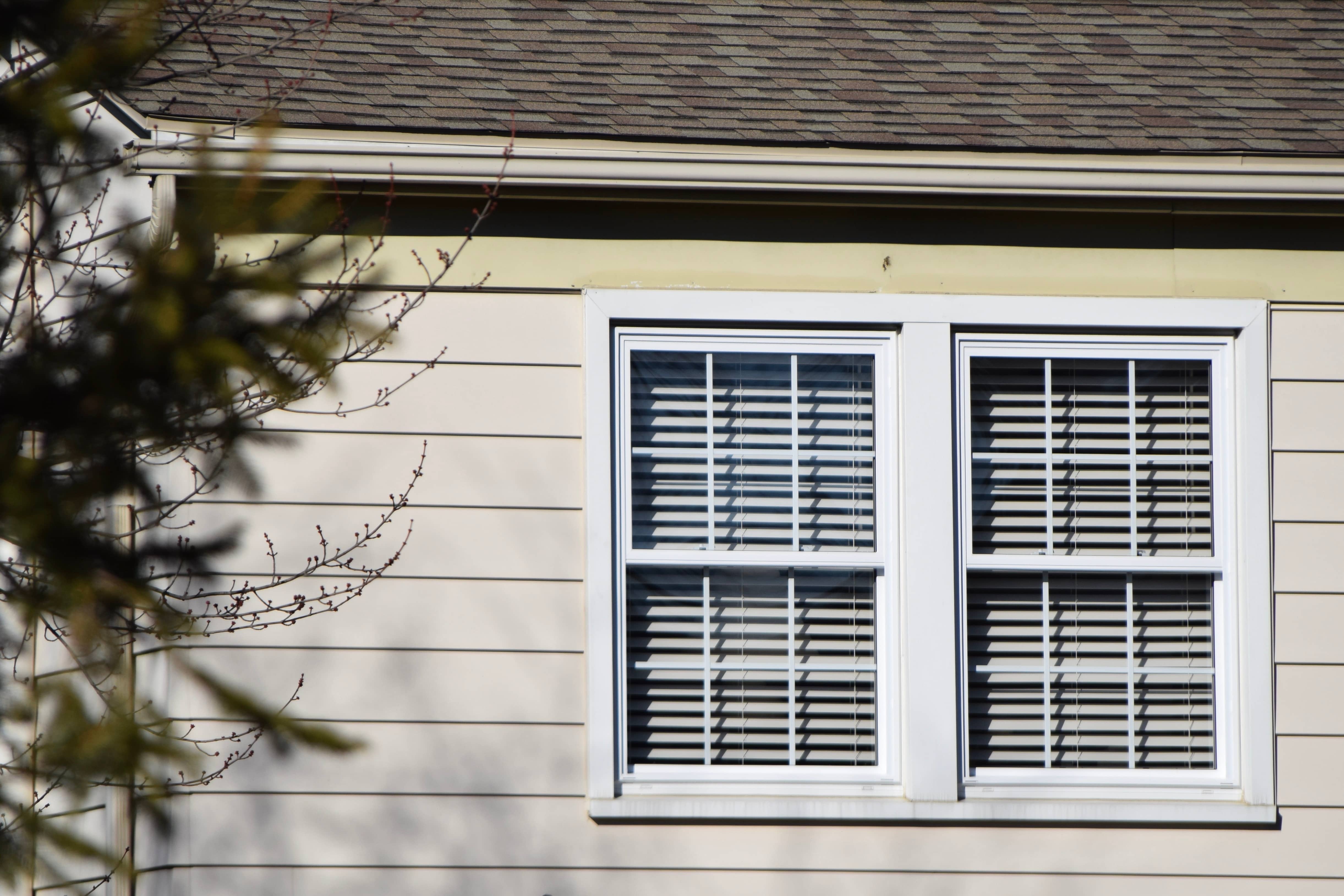 double-hung windows on house