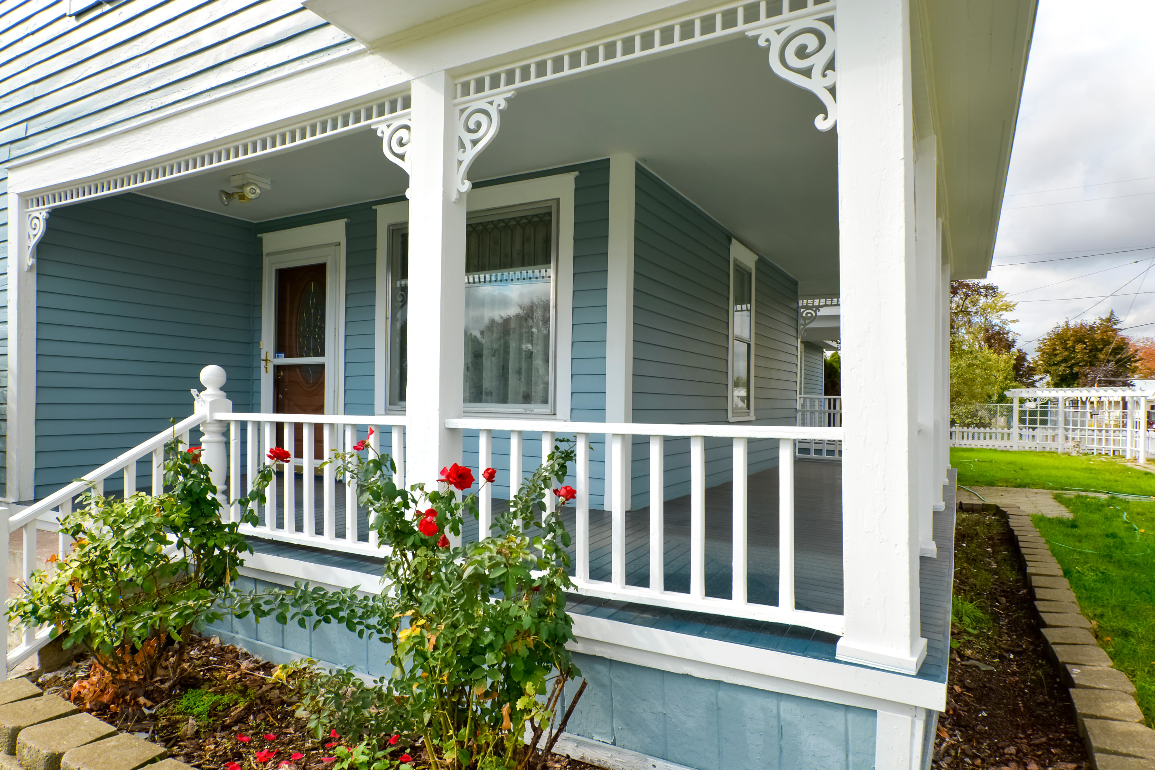 A house with a wraparound porch