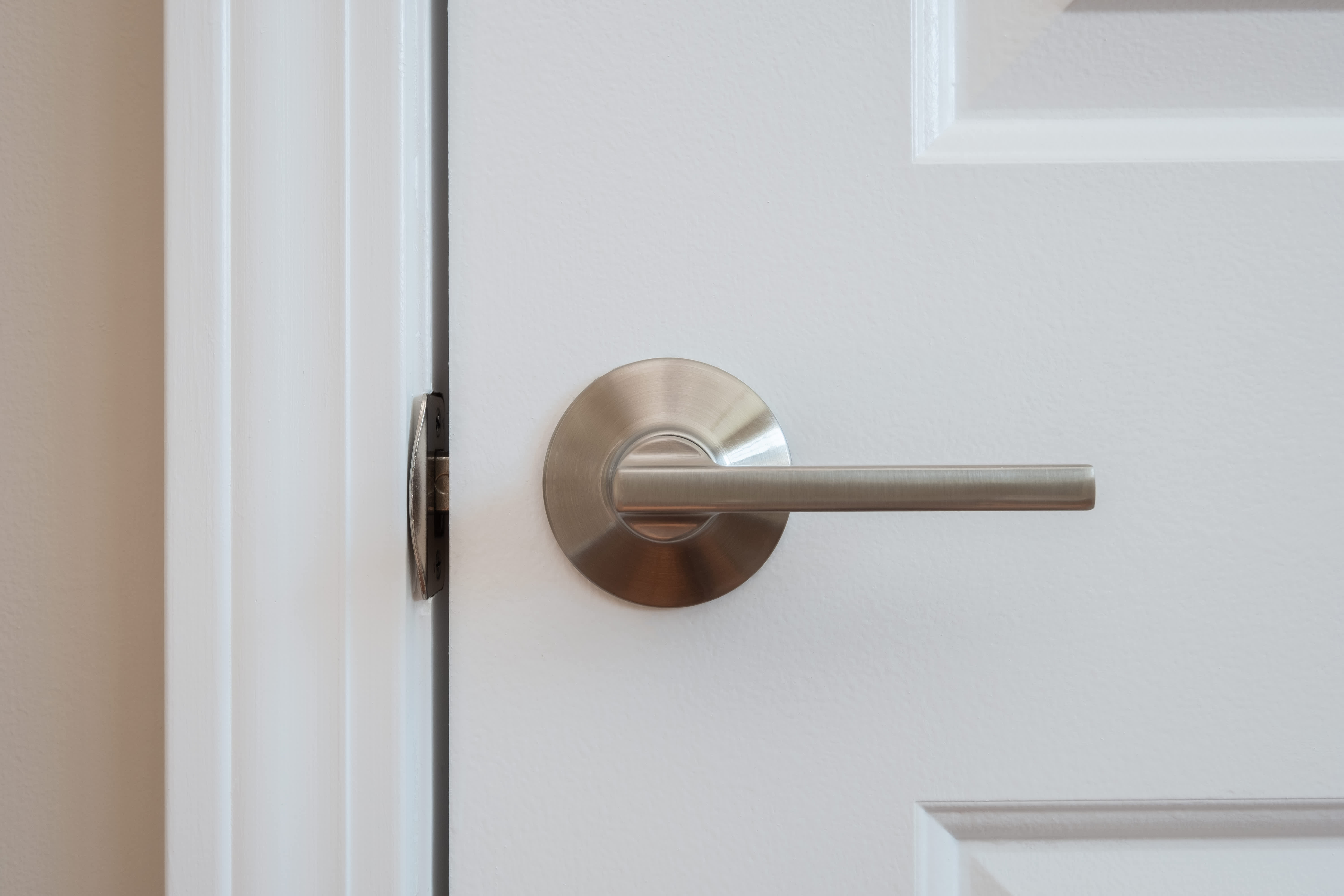 Nickel plated closet door lever