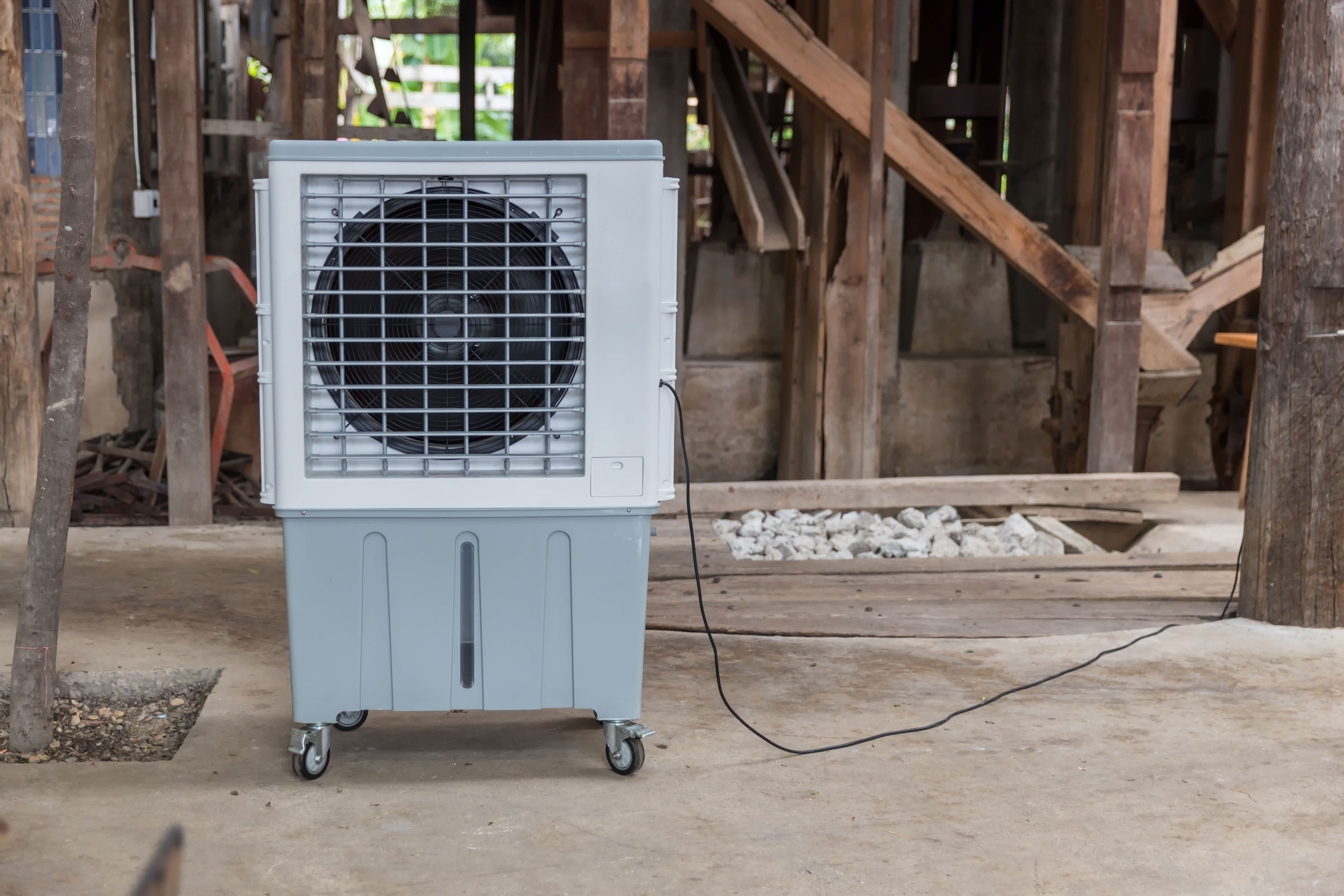 An evaporative cooler