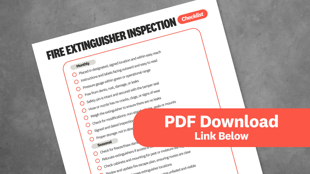 Downloadable checklist for fire extinguisher inspection