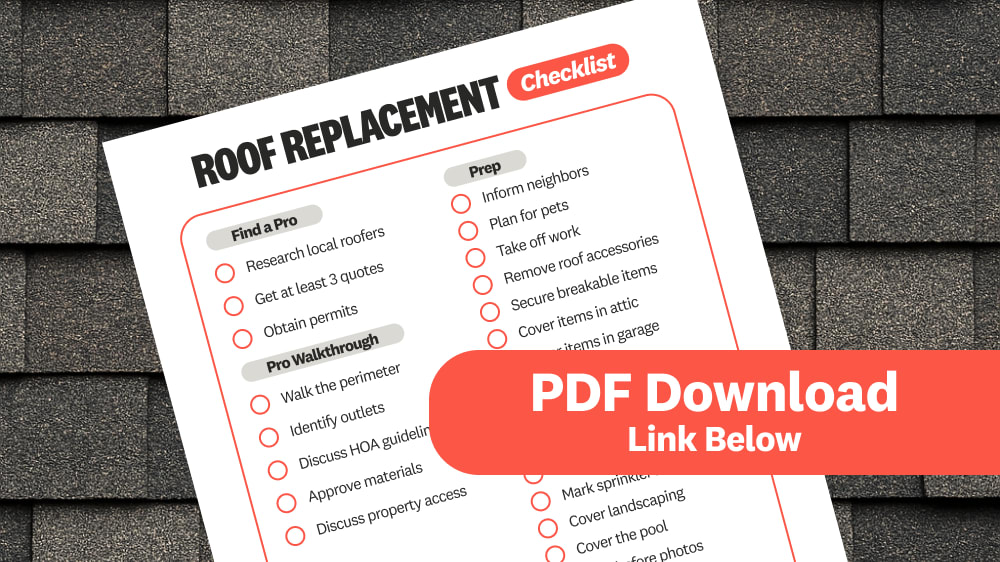 Downloadable checklist for roof replacement