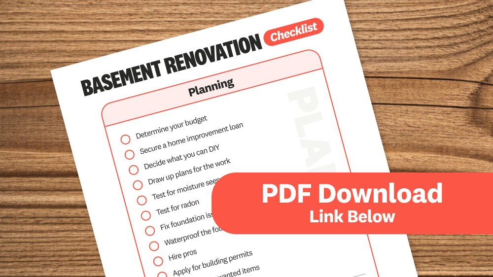 Downloadable checklist for basement renovation