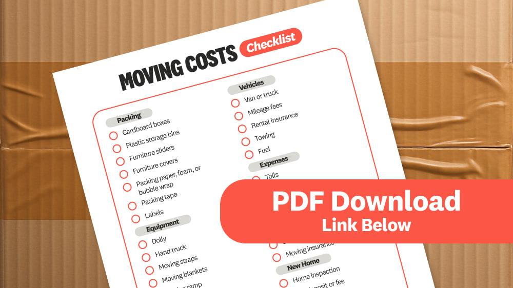Downloadable checklist for moving costs