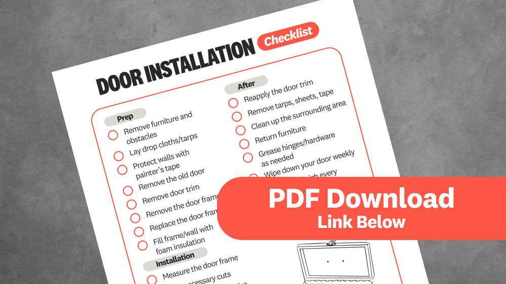 Downloadable checklist for door installation