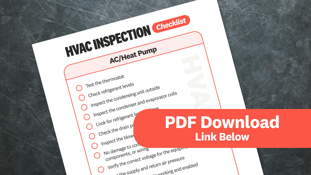 Downloadable checklist for HVAC inspection