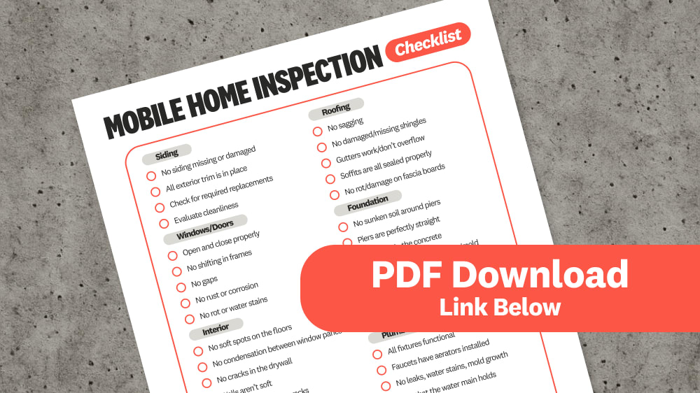 Downloadable checklist for mobile home inspection