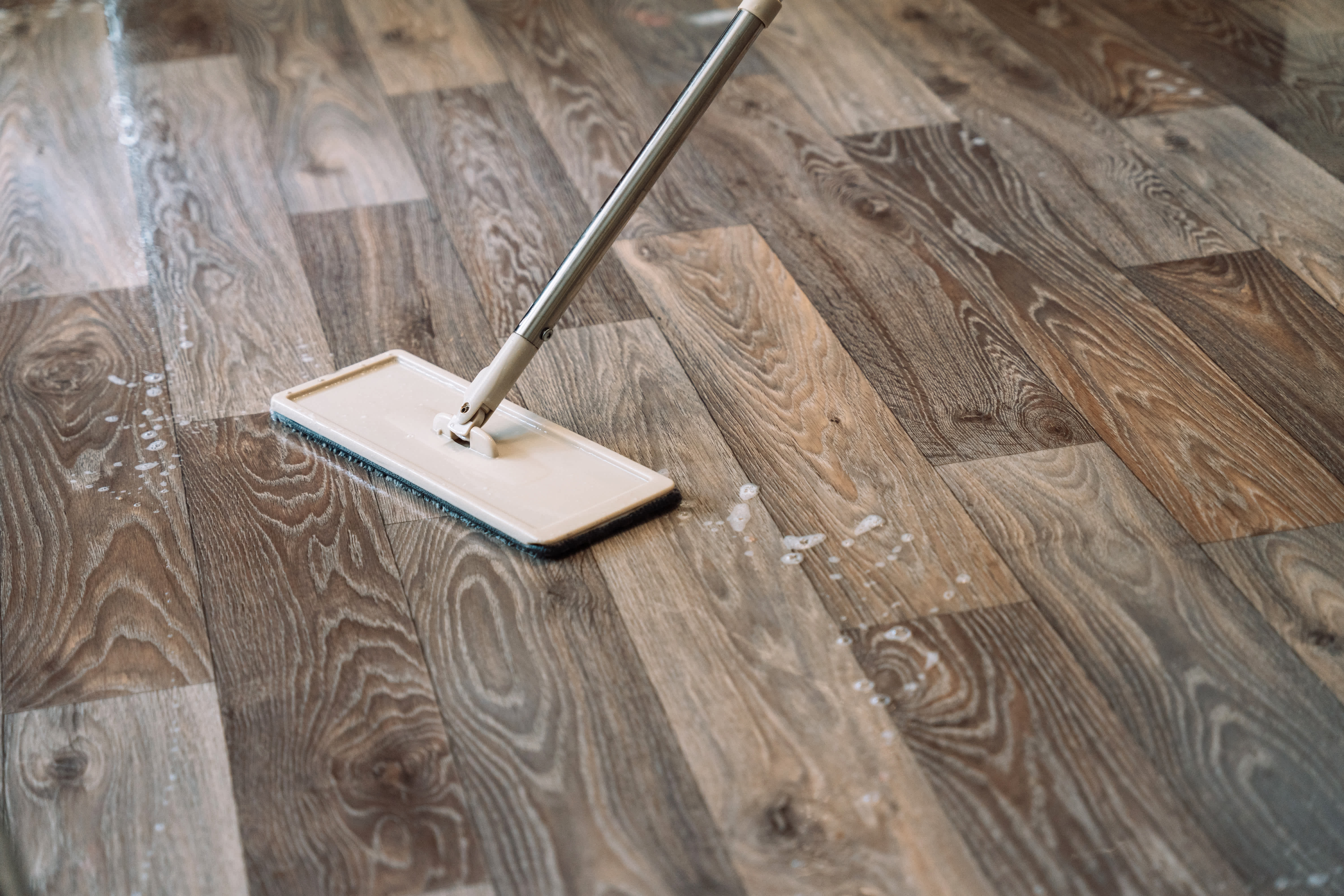 wet mop on wood floor