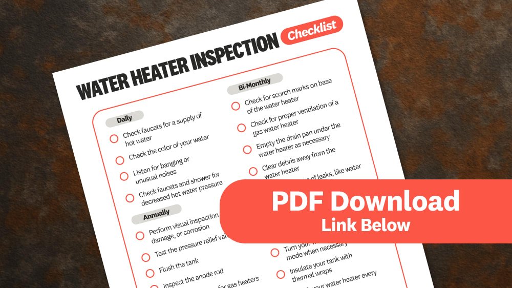 Downloadable checklist for water heater inspection