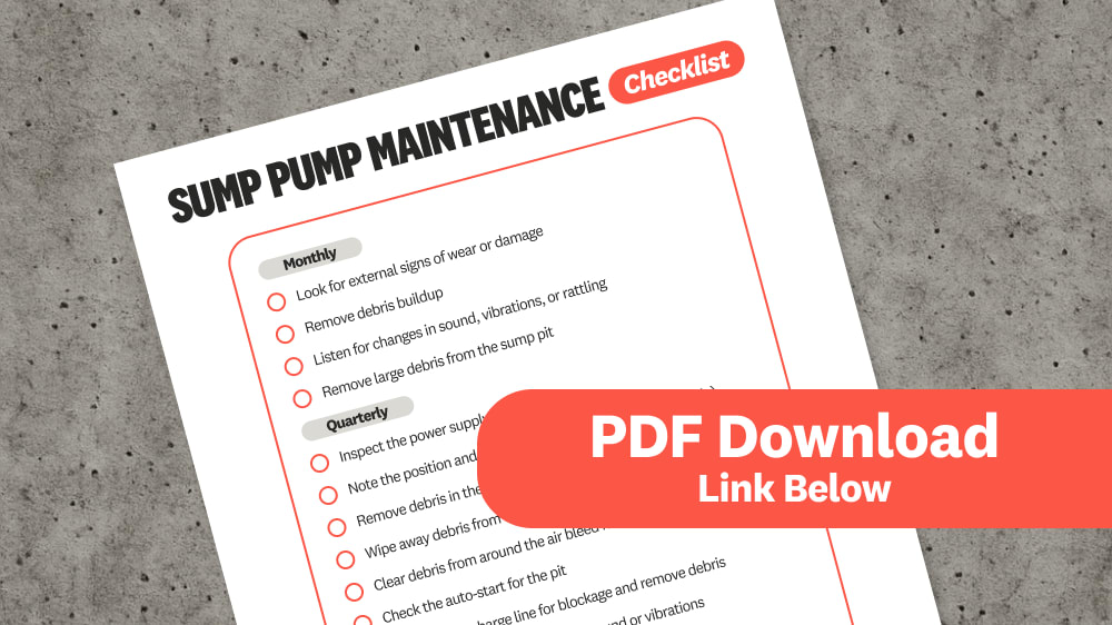 Downloadable checklist for sump pump maintenance