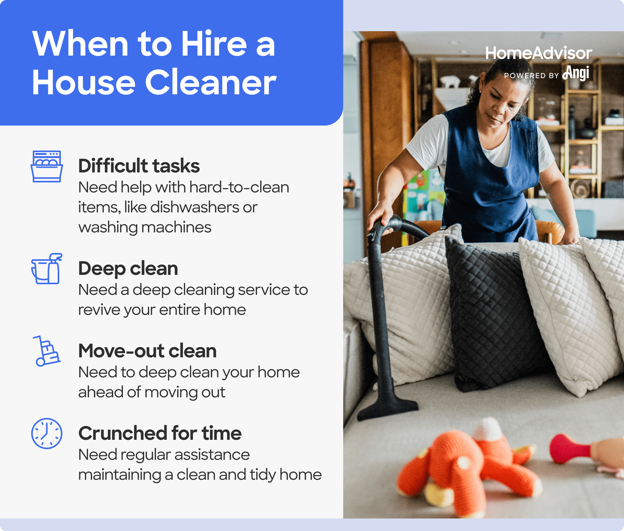 4 times when it’s best to hire a house cleaner, including help with hard-to-clean items like dishwashers