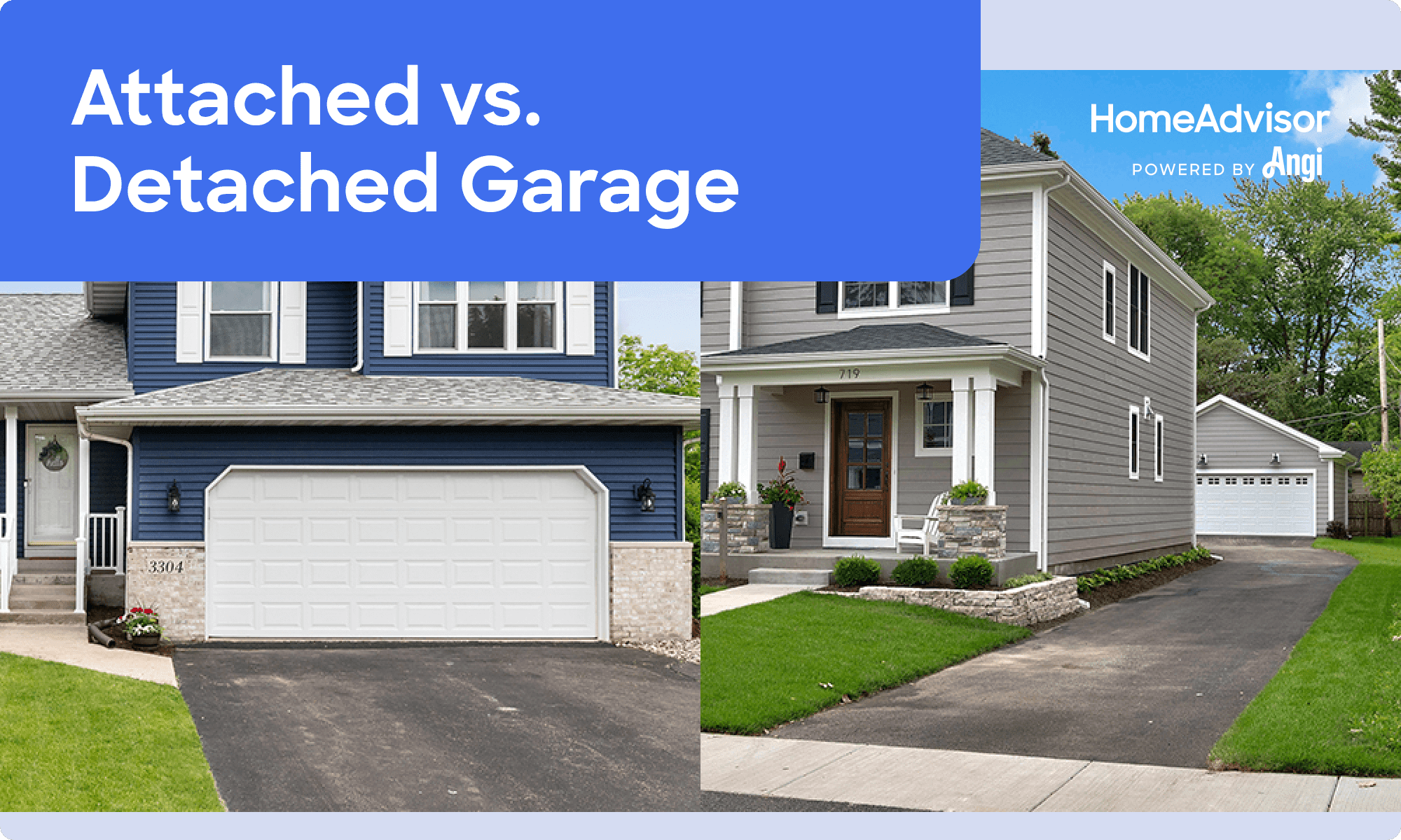 Attached versus detached garage visual comparison