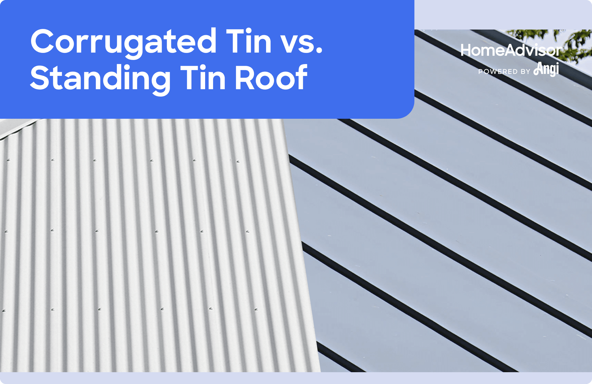 Corrugated tin roof versus standing seam tin roof visual comparison