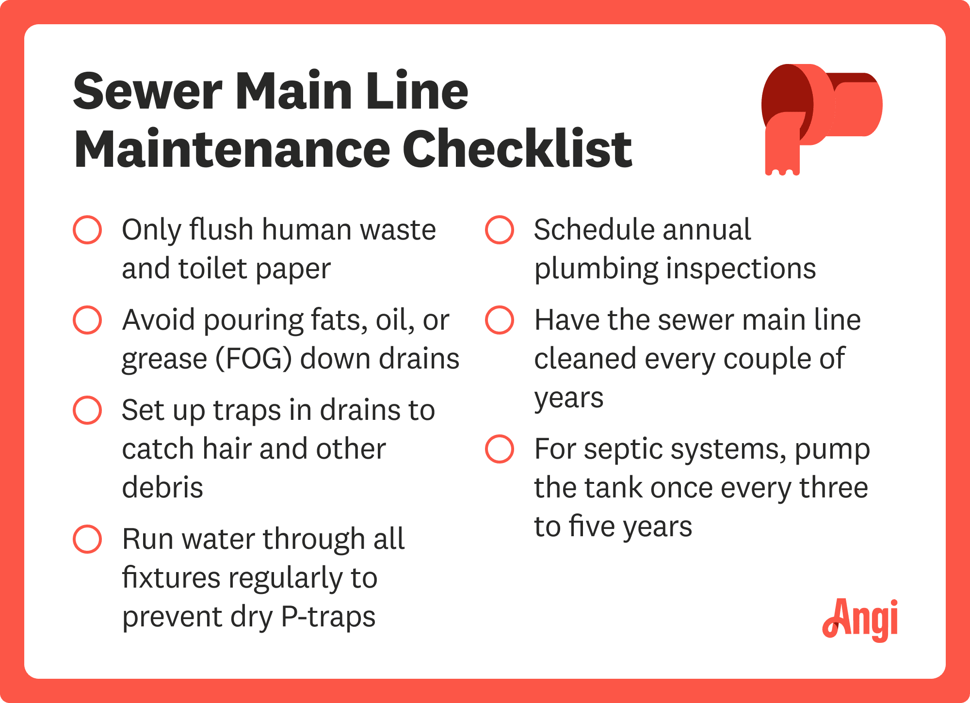 7 sewer main line maintenance things to check, including only flushing human waste and toilet paper