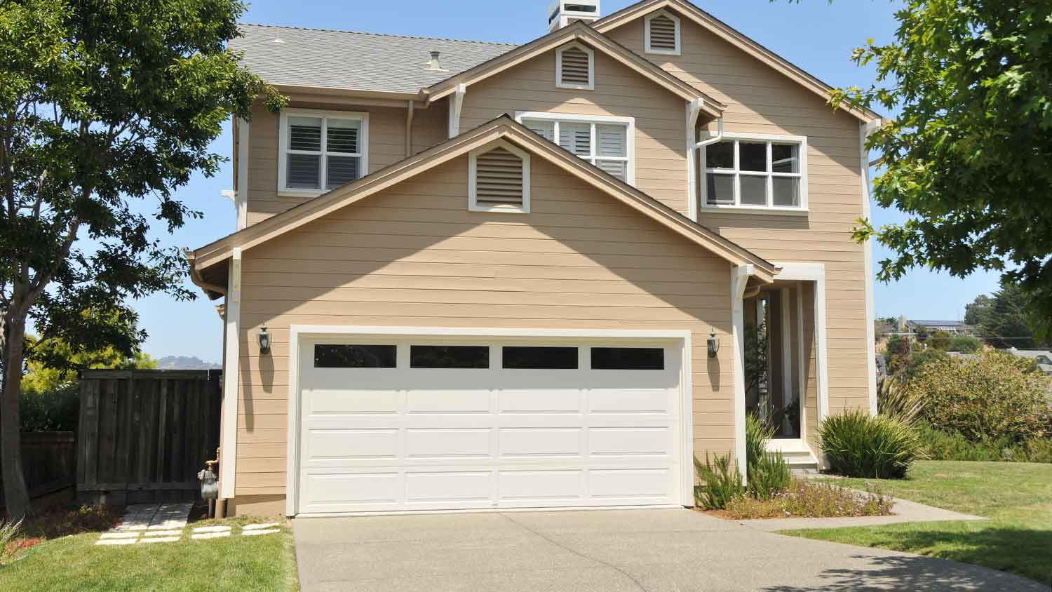 Single family home with automatic garage door