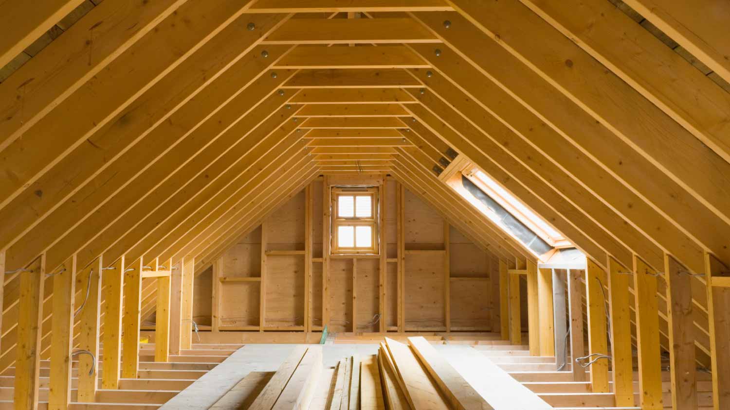 View of A-frame attic