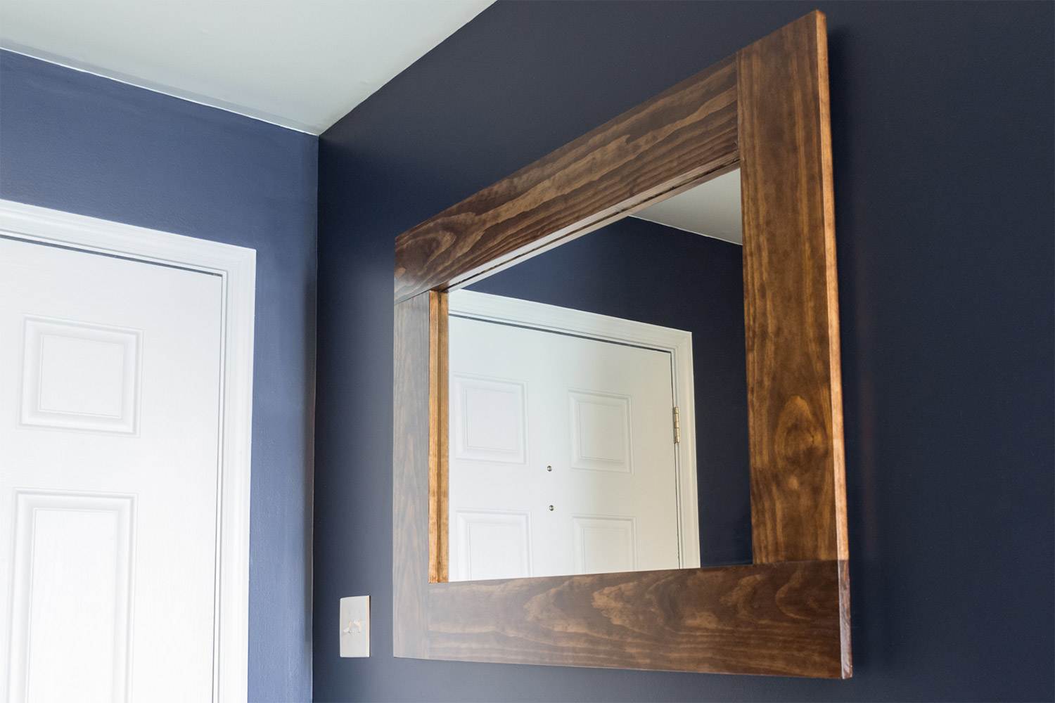 Navy wall paint wood frame