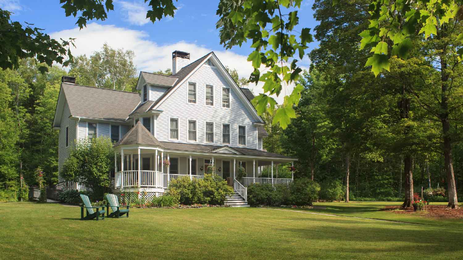 A beautiful house with a large yard