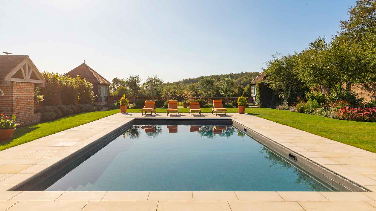Swimming pool in garden