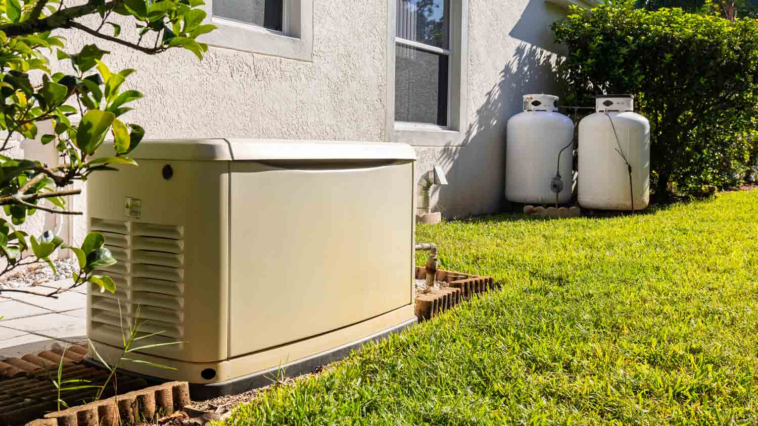 emergency electric generator outside home