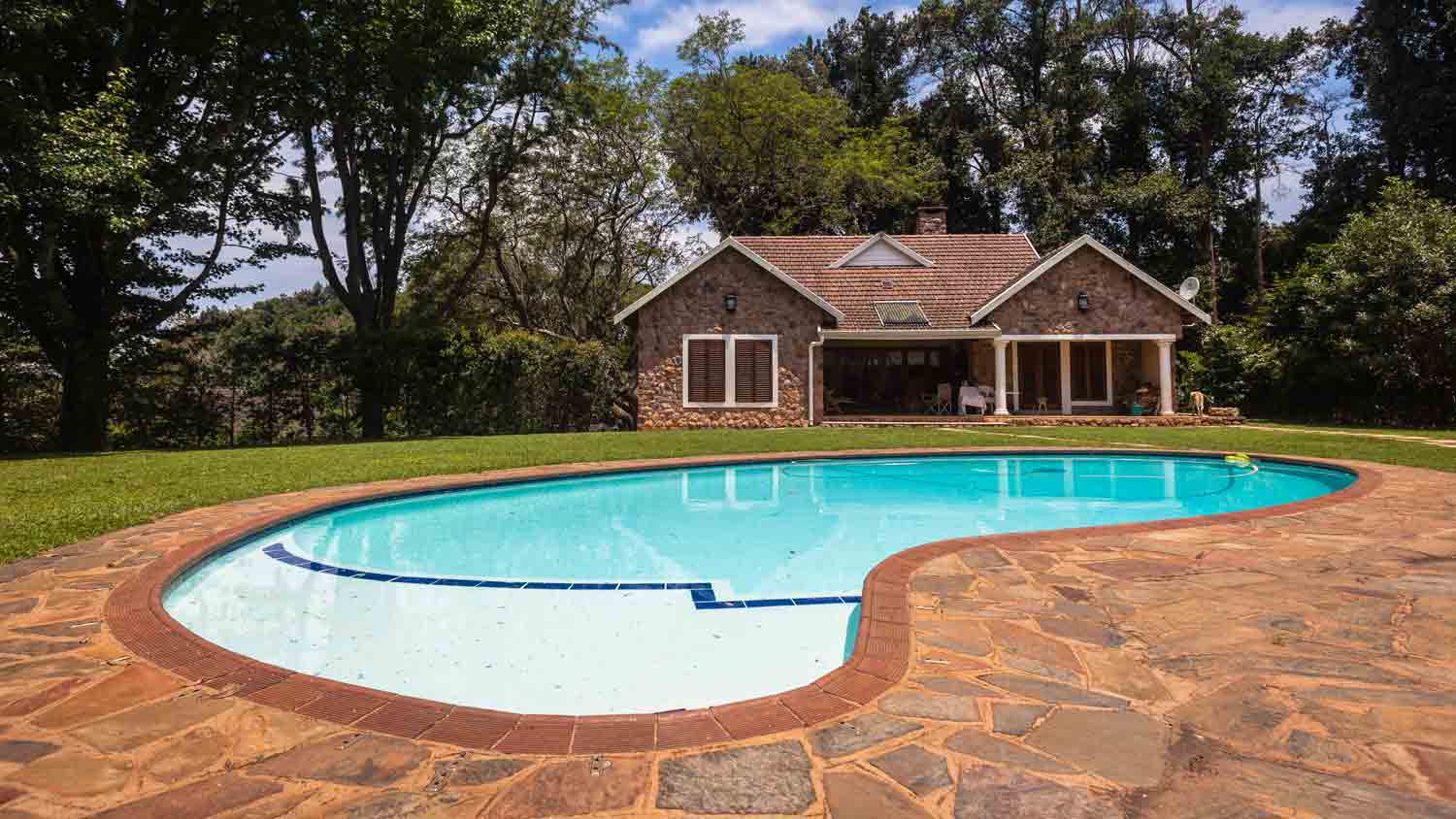swimming pool in summer home