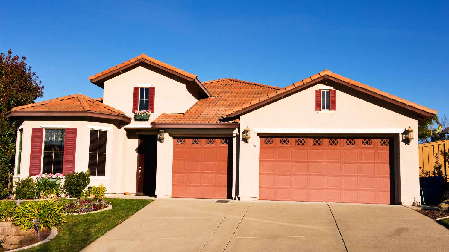A house with clay tiles on the roof