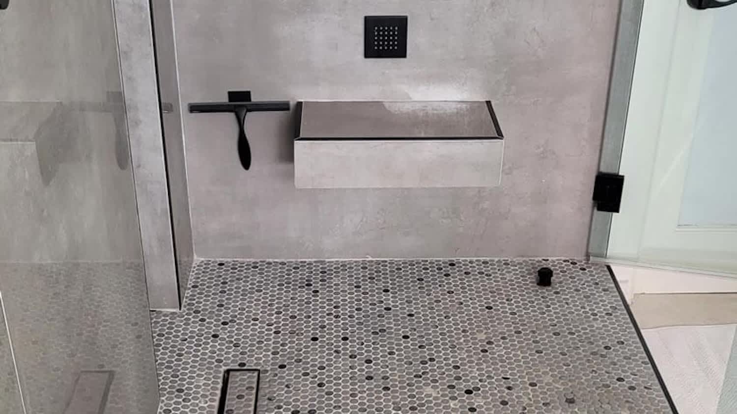Penny tile in shower