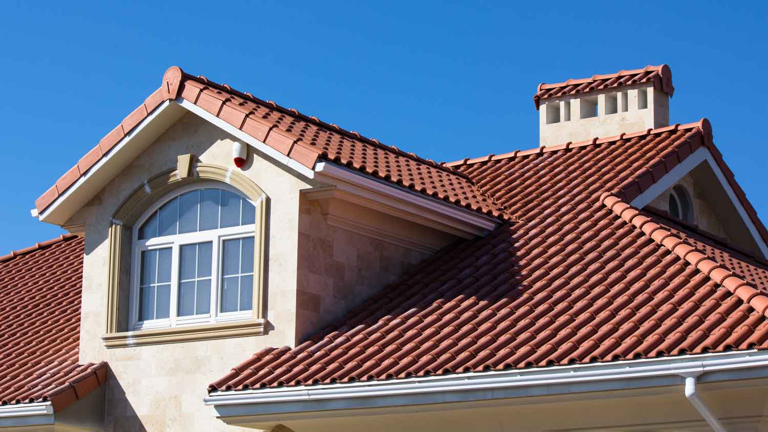 clay tiles on roof of house