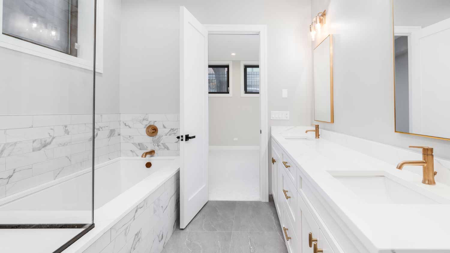 View of a white bathroom