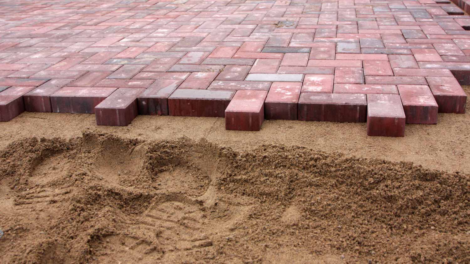 Sidewalk paved with brick