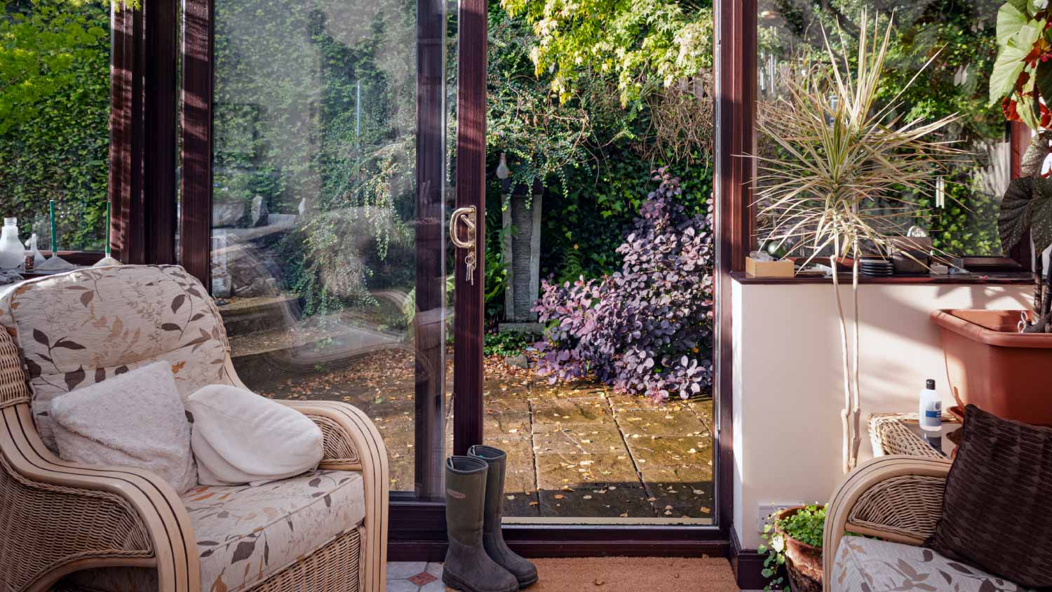 Open patio door