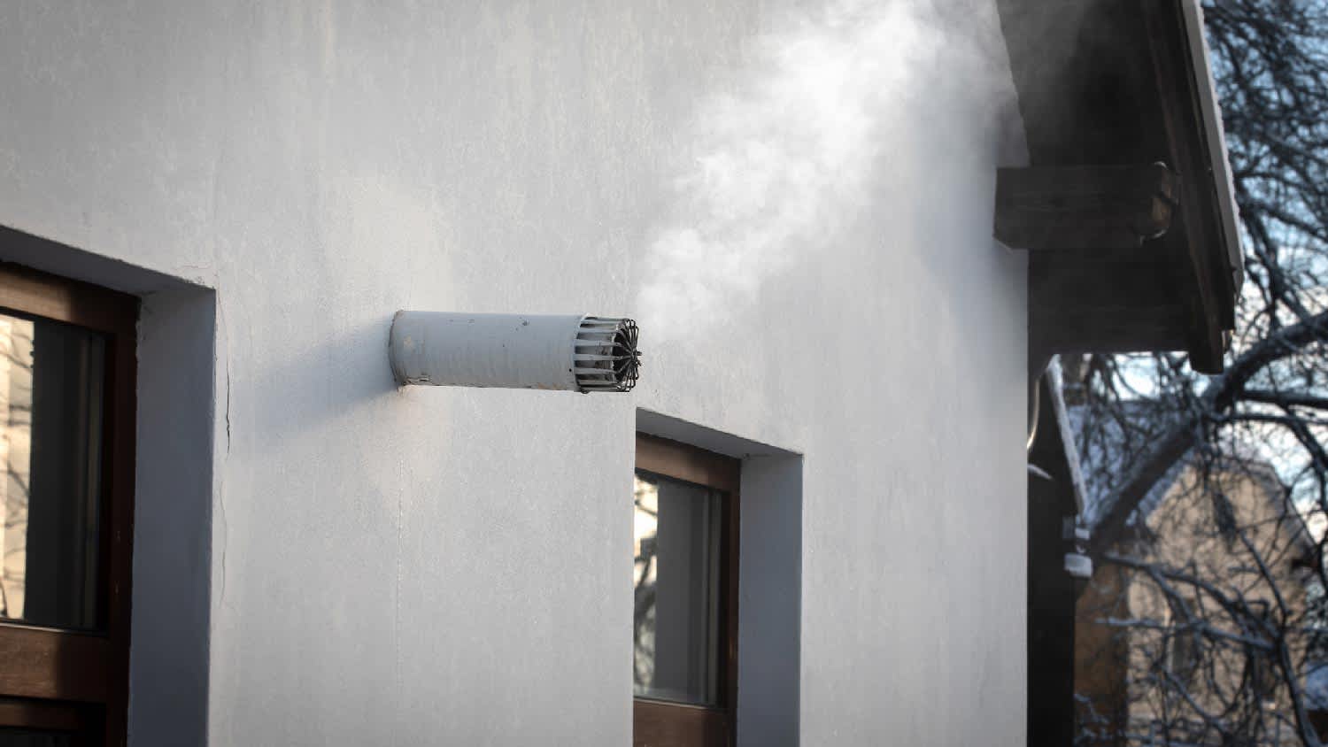 The exterior part of water heater vent
