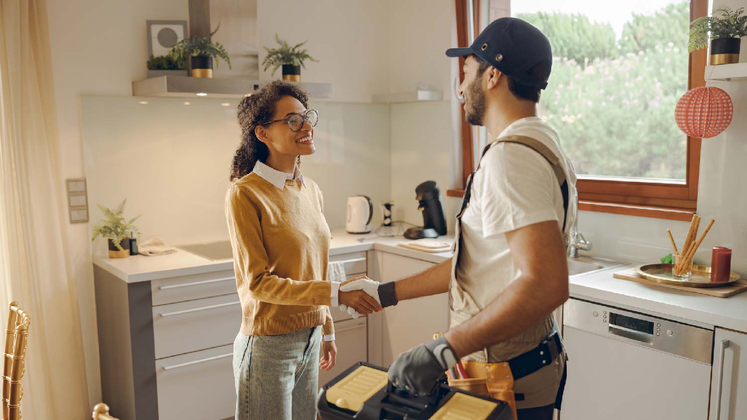 A woman talking to an inspector
