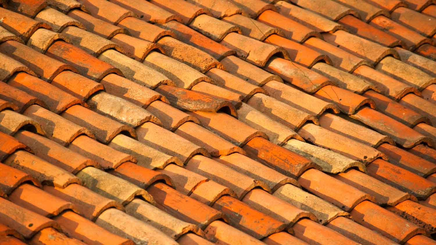 Close-up of clay tiles