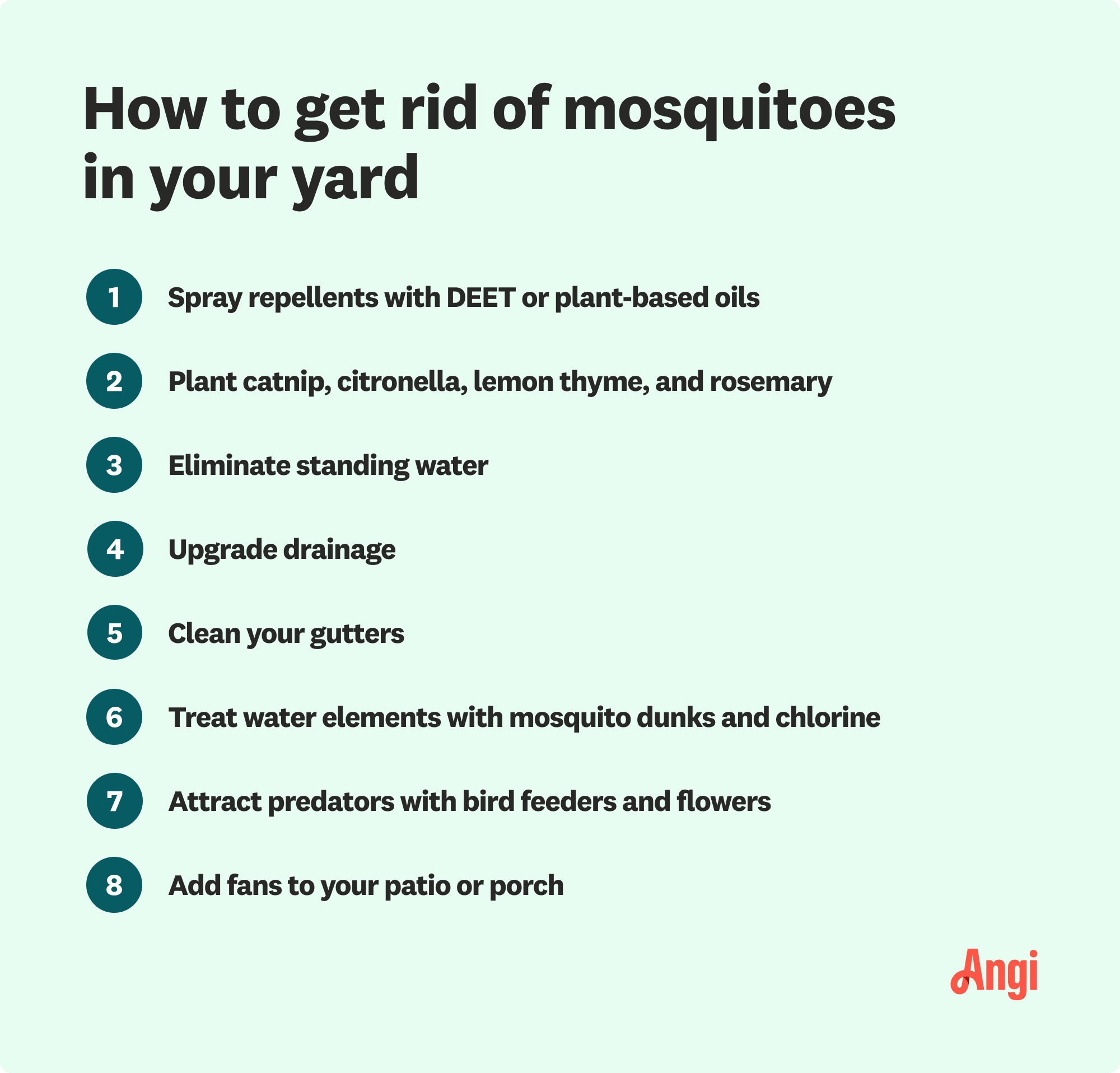8 ways to get rid of mosquitoes in your yard, including eliminating standing water and cleaning your gutters