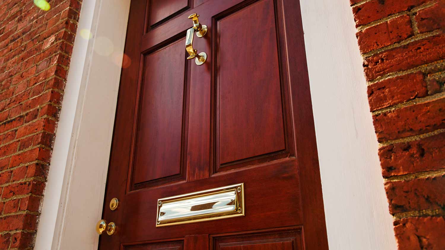 cherry wood front door