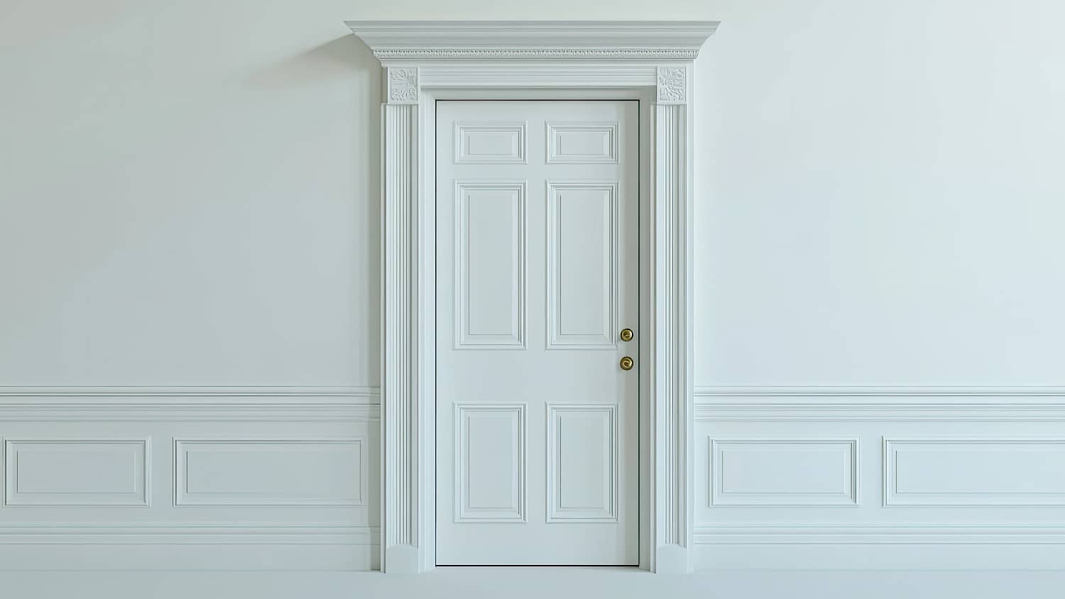 Wood door on house