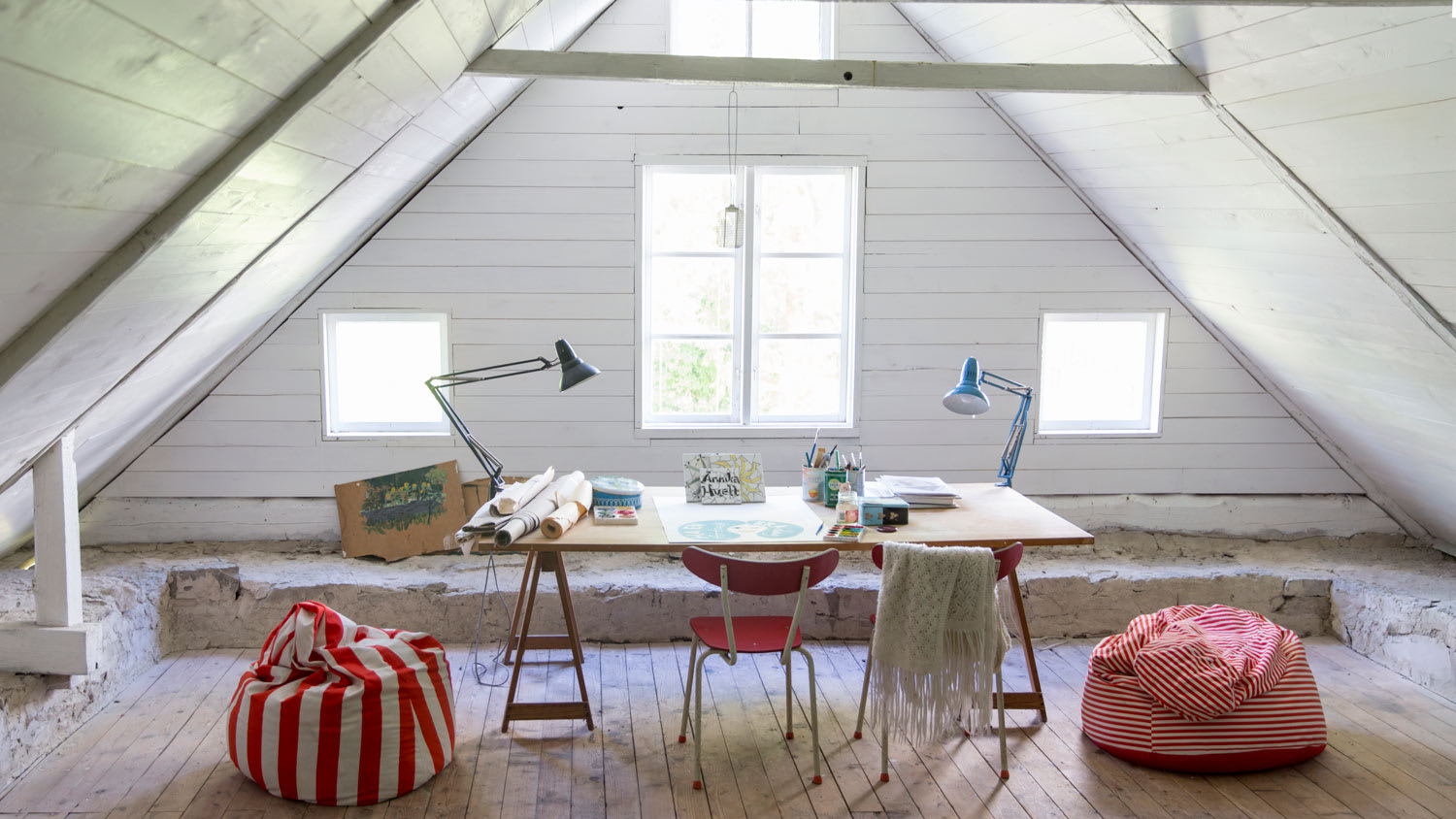 Office in attic room