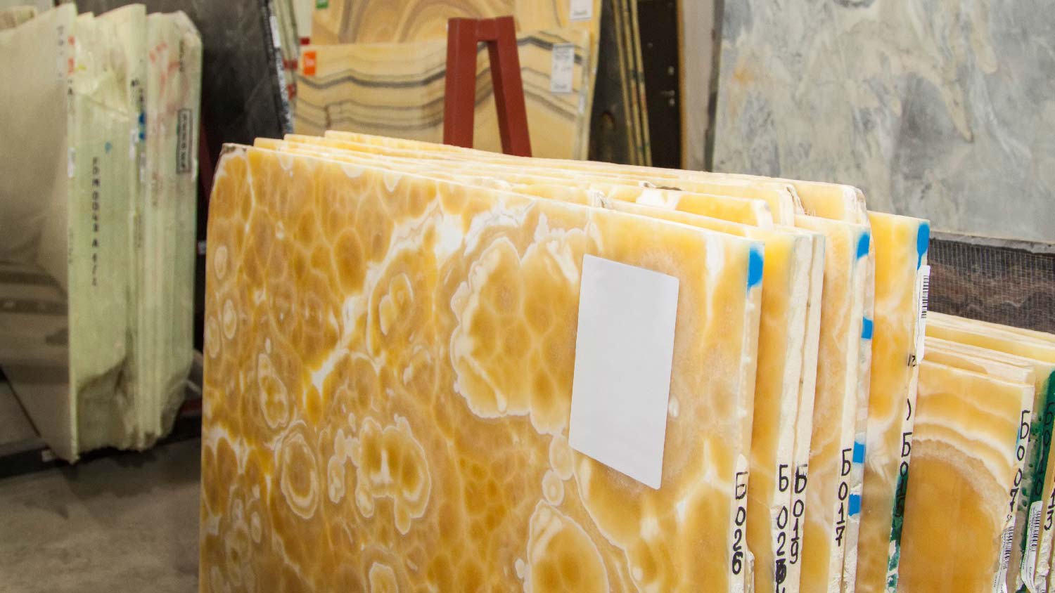 Slabs of onyx countertop