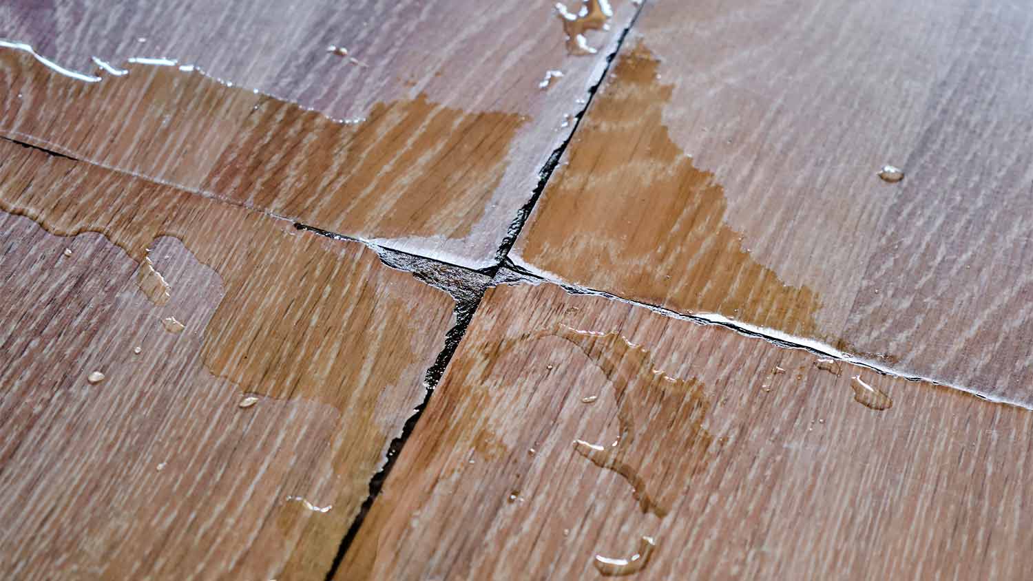 Water damage under wood flooring