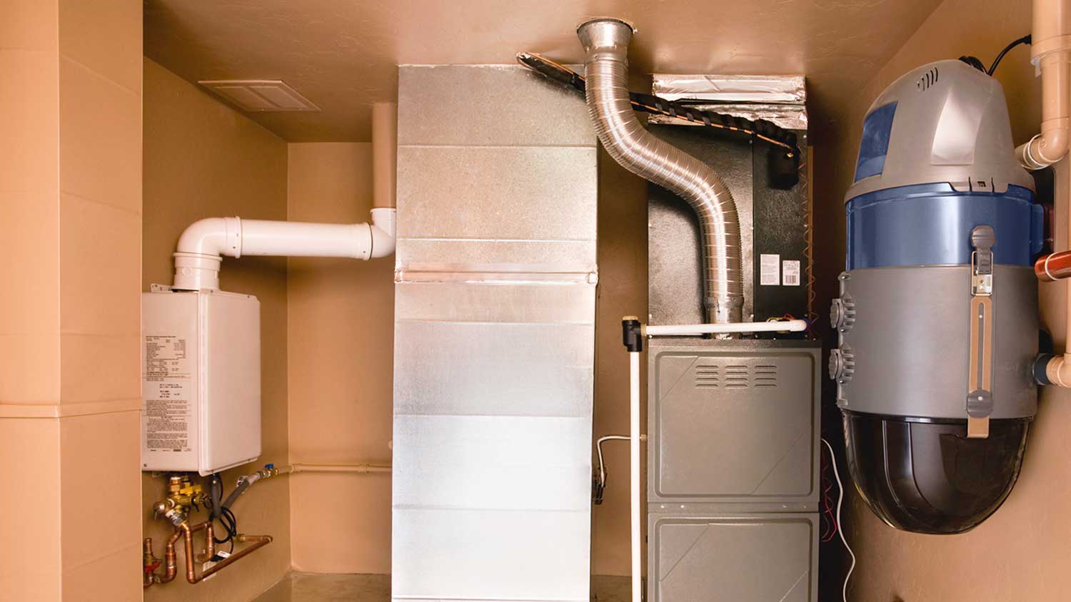 Flue pipe installed on a gas furnace
