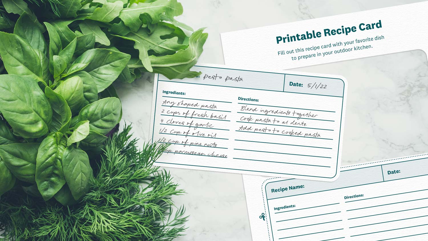 Printable Recipe Cards for Outdoor Meals