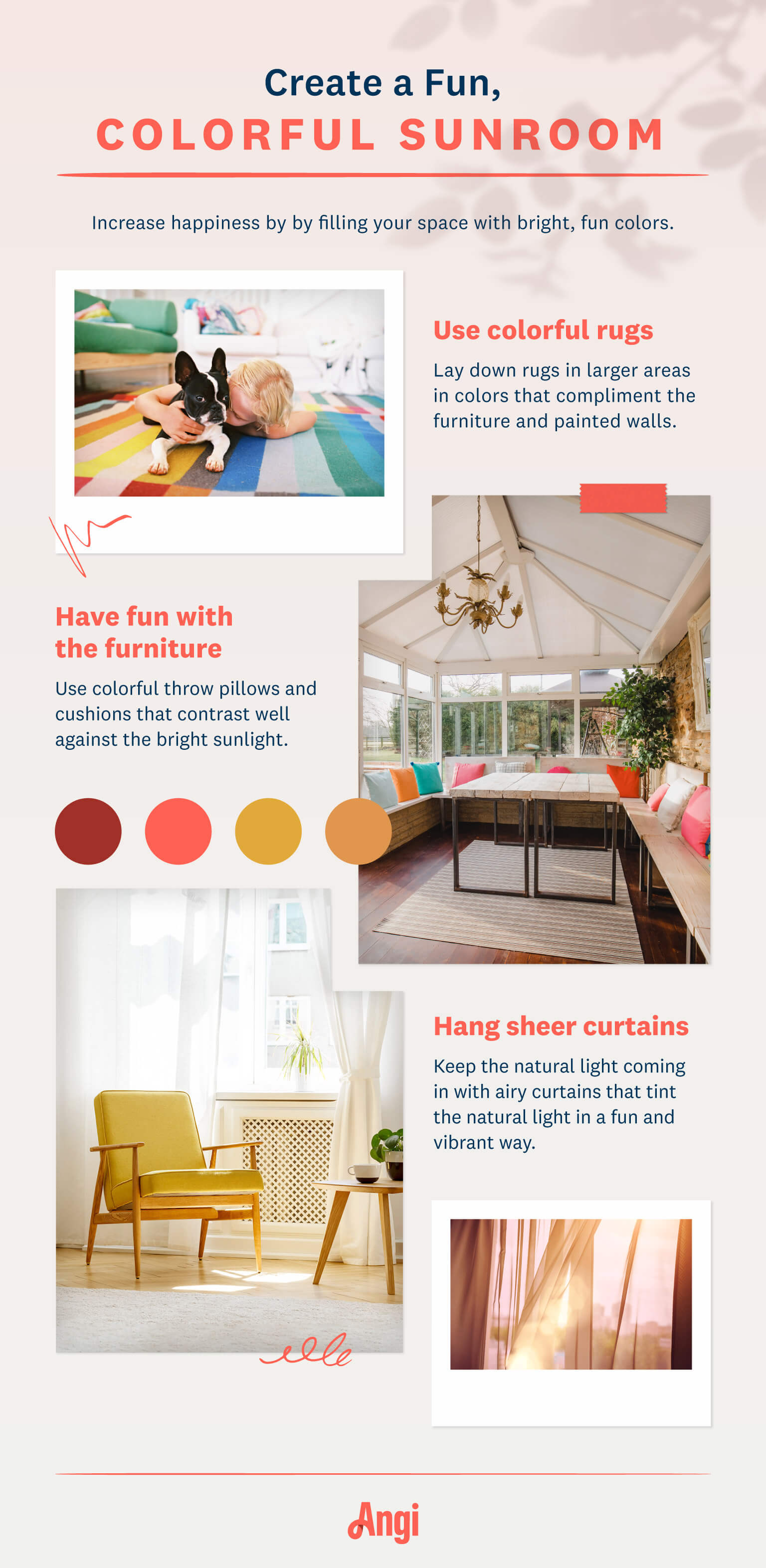 colorful sunroom ideas infographic